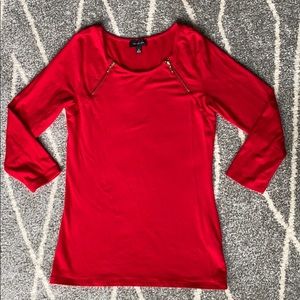 The Limited 3/4 Sleeve Red Shirt